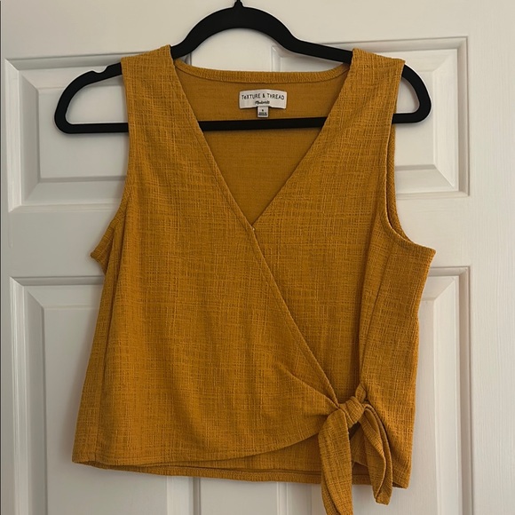 Madewell Mustard Wrap Top - Picture 3 of 8